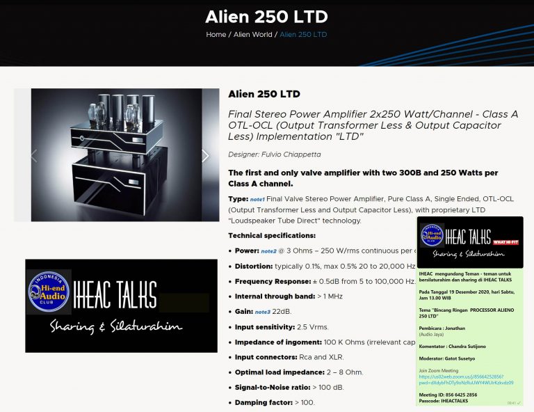 Dari IHEACTalks : Merumpikan Spesifikasi Alieno 250 LTD